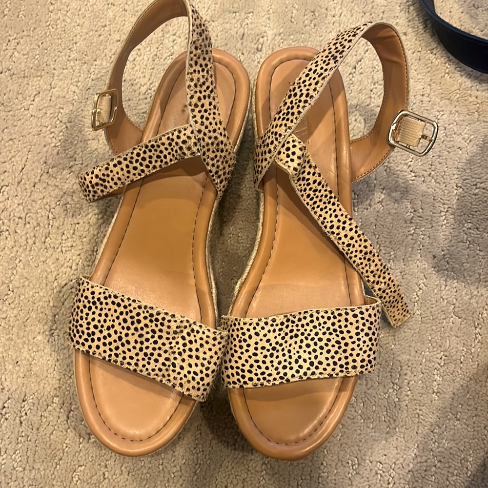 J. Crew size 9 cheetah print platform sandals